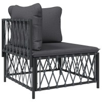 vidaXL 6 Piece Patio Lounge Set with Cushions Anthracite Steel