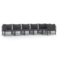 vidaXL 6 Piece Patio Lounge Set with Cushions Anthracite Steel