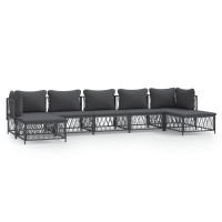 vidaXL 7 Piece Patio Lounge Set with Cushions Anthracite Steel