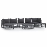 vidaXL 8 Piece Patio Lounge Set with Cushions Anthracite Steel