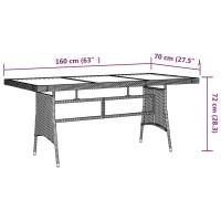 vidaXL Patio Table Black 63