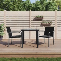 vidaXL 3 Piece Patio Dining Set with Cushions Poly Rattan and Steel