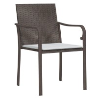 vidaXL 9 Piece Patio Dining Set with Cushions Poly Rattan and Steel