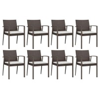 vidaXL 9 Piece Patio Dining Set with Cushions Poly Rattan and Steel