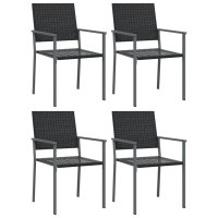 vidaXL 5 Piece Patio Dining Set Poly Rattan and Steel