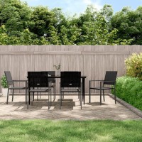 vidaXL 7 Piece Patio Dining Set Poly Rattan and Steel