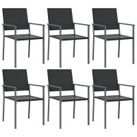 vidaXL 7 Piece Patio Dining Set Poly Rattan and Steel