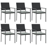 vidaXL 7 Piece Patio Dining Set Poly Rattan and Steel