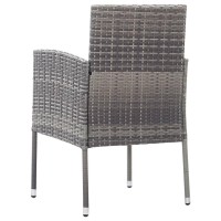 vidaXL Patio Chairs with Dark Gray Cushions 2 pcs Gray Poly Rattan