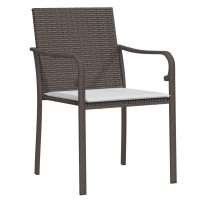 Vidaxl Patio Chairs With Cushions 4 Pcs Brown 22X23.2X33.1 Poly Rattan