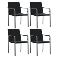 Vidaxl Patio Chairs With Cushions 4 Pcs Black 22X23.2X33.1 Poly Rattan