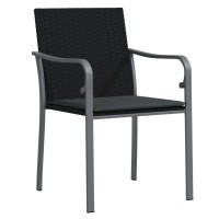 Vidaxl Patio Chairs With Cushions 4 Pcs Black 22X23.2X33.1 Poly Rattan