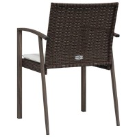 vidaXL Patio Chairs with Cushions 6 pcs Brown 22.2