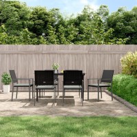 vidaXL Patio Chairs with Cushions 6 pcs Black 21.3