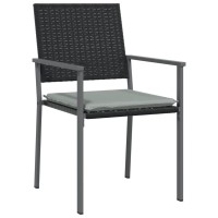 vidaXL Patio Chairs with Cushions 6 pcs Black 21.3