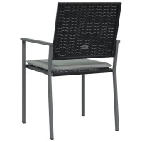 vidaXL Patio Chairs with Cushions 6 pcs Black 21.3