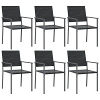 vidaXL Patio Chairs 6 pcs Black 21.3