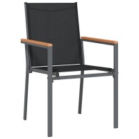 vidaXL Patio Chairs 6 pcs Black 21.7