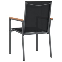 vidaXL Patio Chairs 6 pcs Black 21.7