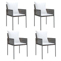 Vidaxl Patio Chairs With Cushions 4 Pcs Brown 21.3X24X32.7 Poly Rattan