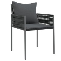 Vidaxl Patio Chairs With Cushions 4 Pcs Black 21.3X24X32.7 Poly Rattan