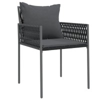 Vidaxl Patio Chairs With Cushions 6 Pcs Black 21.3X24X32.7 Poly Rattan