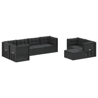 Vidaxl 8 Piece Patio Lounge Set With Cushions Black Poly Rattan