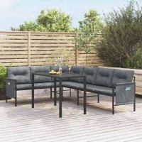 vidaXL 2 Piece Patio Dining Set Anthracite Steel