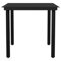 vidaXL Patio Dining Table Black 31.5