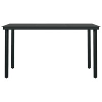 vidaXL Patio Dining Table Black 55.1