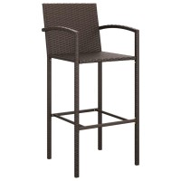 vidaXL 5 Piece Patio Bar Set Brown Poly Rattan