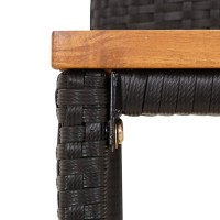 vidaXL 3 Piece Patio Bar Set Black Poly Rattan& Solid Wood Acacia