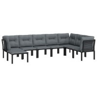 Vidaxl 8 Piece Patio Lounge Set Black And Gray Poly Rattan