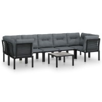 Vidaxl 8 Piece Patio Lounge Set Black And Gray Poly Rattan