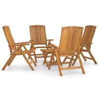 Vidaxl 5 Piece Patio Lounge Set Solid Wood Teak