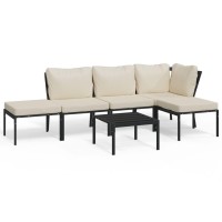 Vidaxl 6 Piece Patio Lounge Set With Sand Cushions Steel