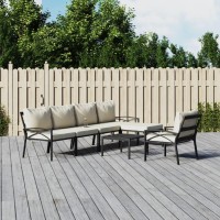 Vidaxl 7 Piece Patio Lounge Set With Sand Cushions Steel