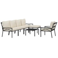 Vidaxl 7 Piece Patio Lounge Set With Sand Cushions Steel