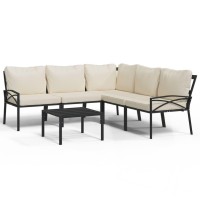 Vidaxl 6 Piece Patio Lounge Set With Sand Cushions Steel