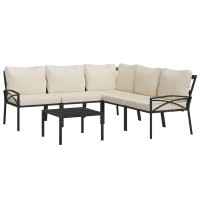 Vidaxl 6 Piece Patio Lounge Set With Sand Cushions Steel