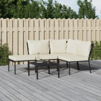 Vidaxl 5 Piece Patio Lounge Set With Sand Cushions Steel