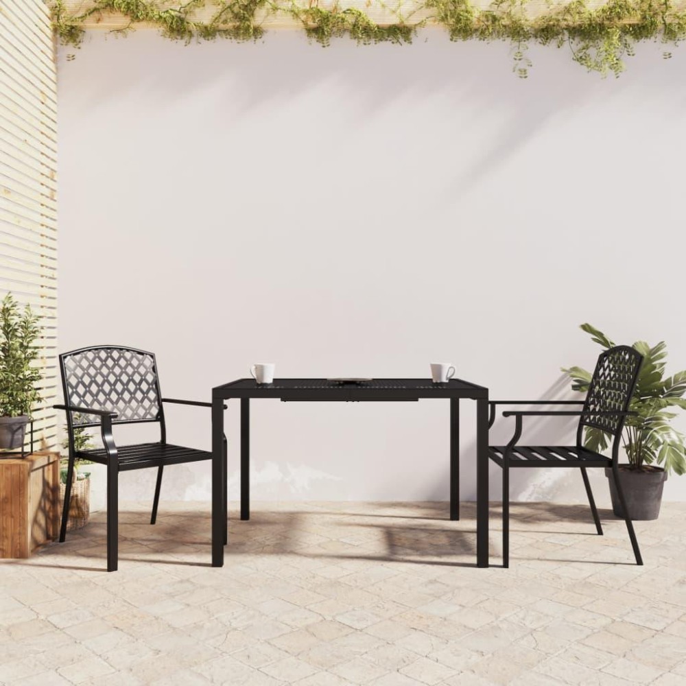 vidaXL 3 Piece Patio Dining Set Anthracite Steel