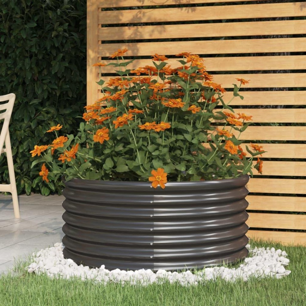 vidaXL Garden Planter Powder-coated Steel 31.5