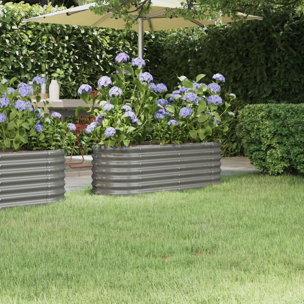 vidaXL Garden Raised Bed Powder-coated Steel 44.9