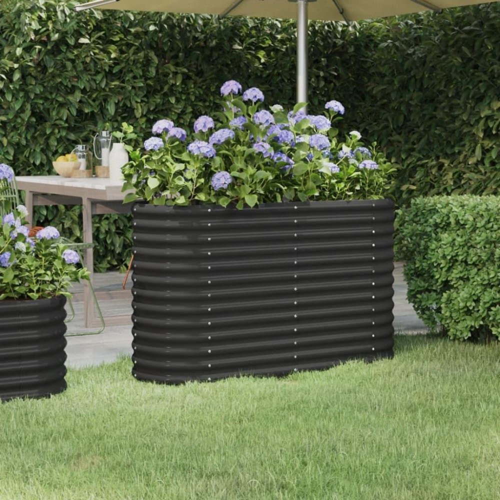 vidaXL Garden Raised Bed Powder-coated Steel 44.9