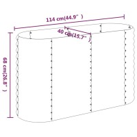 vidaXL Garden Raised Bed Powder-coated Steel 44.9