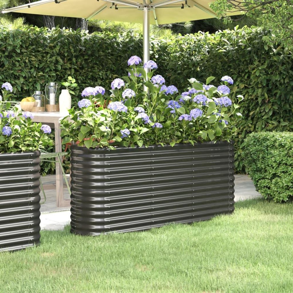 vidaXL Garden Raised Bed Powder-coated Steel 59.8