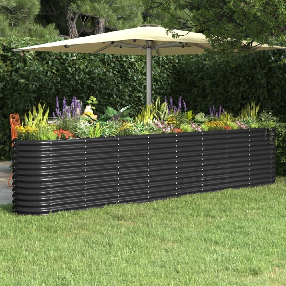 vidaXL Garden Raised Bed Powder-coated Steel 130.7