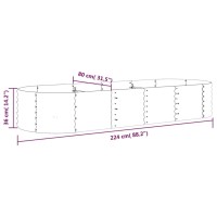 vidaXL Garden Raised Bed Powder-coated Steel 88.2