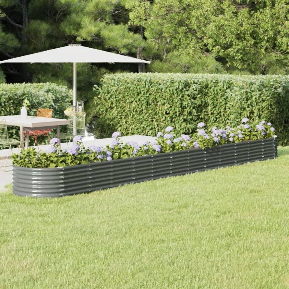 vidaXL Garden Raised Bed Powder-coated Steel 201.6